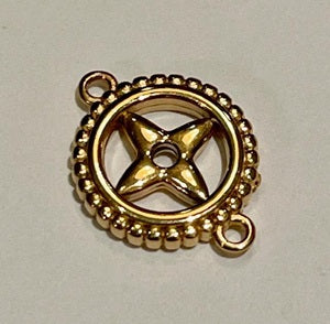 CA-CB-A026-1SSG 4 Leaf Star Round Stainless Steel Gold