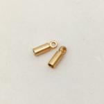2mm Cord End Cap W/Loop Satin Gold