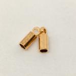 3mm Cord End Cap W/Loop Gold (EPG)