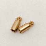 3mm Cord End Cap W/Loop Satin Gold