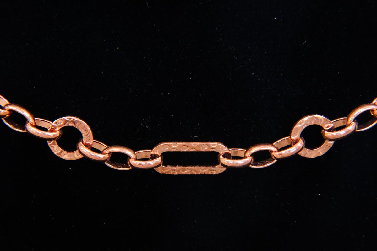 CH-CC-CH-813C Alt Hammered Oval Links/3 Plain Ovals