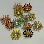 Gold Enamel Bead Caps