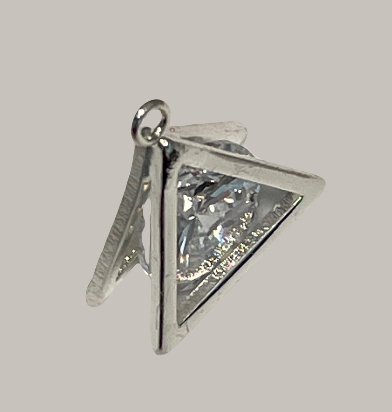 CA-CB-K110S 12.5mm Triangle Charm Silver Plate