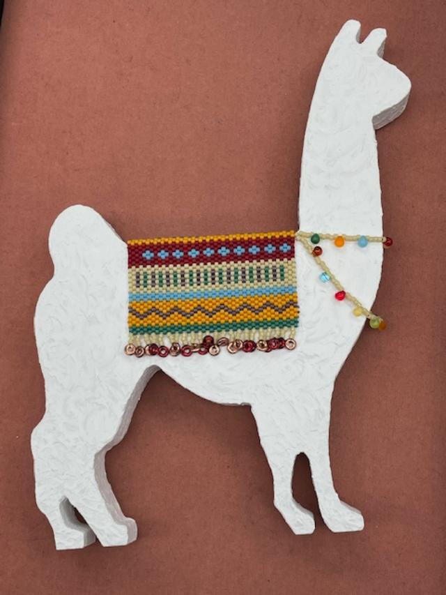 02-22-25 Peyote & Fringe Animal Decorate a ceramic wood piece with peyote stitching. Perfect for beginners. Geri 1:00-3:00pm