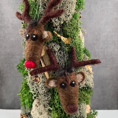 12-16-23 Needle Felted Reindeer Ornament Add this cute little fella reindeer to your tree or wreath. Marsha 10:30-12:30pm