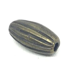 CA-MM-X5583-AB Lined Oval Bead Antique Brass