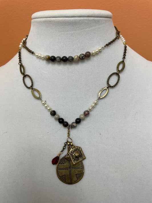 11-22-25 Bohemian Chic Necklace Join pearls, beads and chain for this upscale bohemian look. Karen 10:30-12:30pm