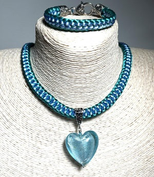 08-04-25 Braided with Love - Necklance and Bracelet Learn to creat a Kara Yatsu braid with heart pattern, focusing on a two color cord. Yin 1:30-3:30pm