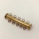 5 Loop Slide Clasp Antique Brass
