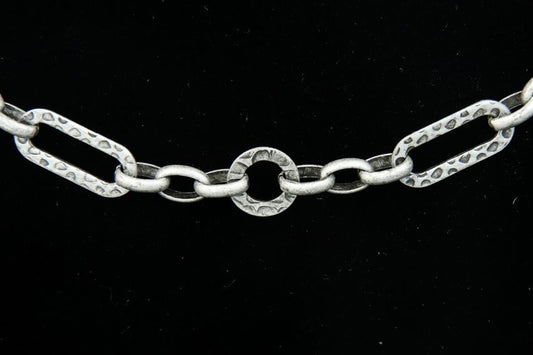 CH-CC-CH-813AS Alt Hammered Oval Links/3 Plain Ovals