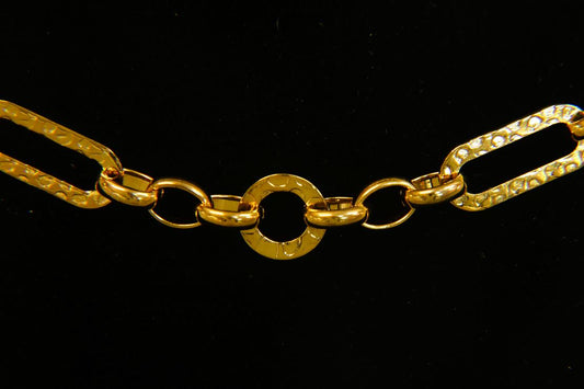 CH-CC-CH-813G Alt Hammered Oval Links/3 Plain Ovals