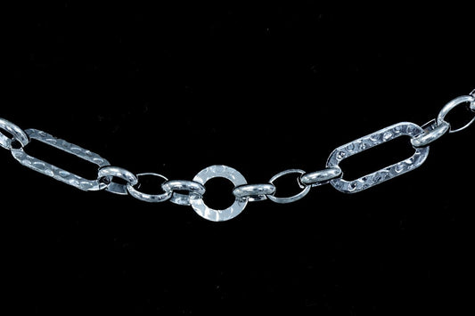 CH-CC-CH-813SI Alt Hammered Oval Links/3 Plain Ovals
