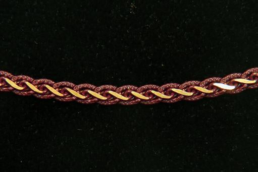 CH-CC-CH-876BRN 3mm Brown/Gold Rope