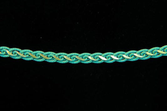 CH-CC-CH-876TURQ 3mm Turquoise/Gold Rope