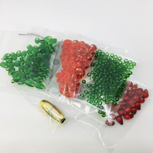 Kit-CHRISTMAS1 Christmas Wreath Red/Green/Gold Kumihimo