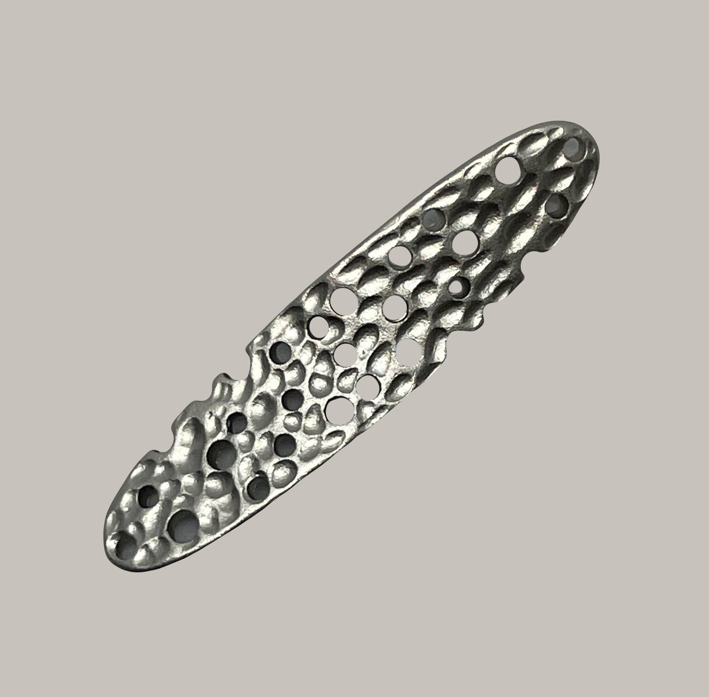 CA-CB-K11SR 35x8mm Textured Connector Satin Rhodium