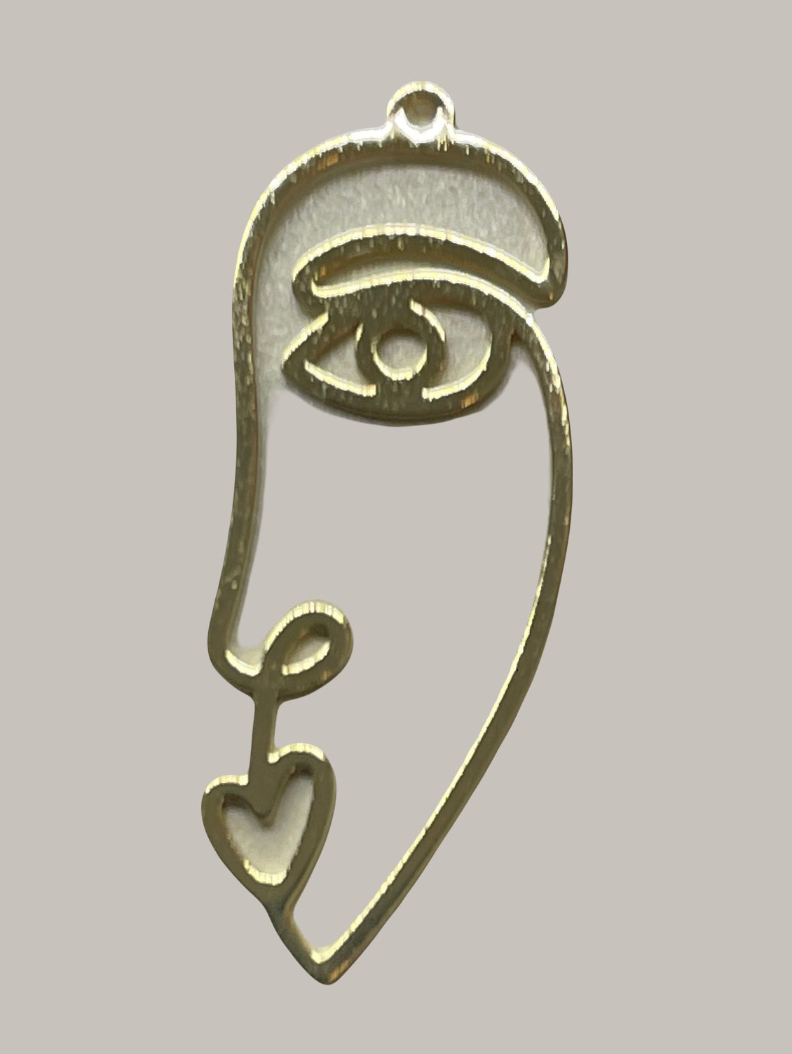 CA-CB-K143G Abstract Open Face Pendant Gold