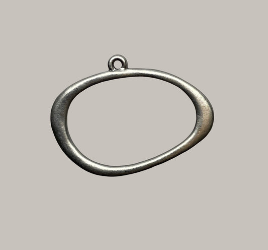 CA-CB-K22SR 25x18 Flat Loop Pendant Satin Rhodium