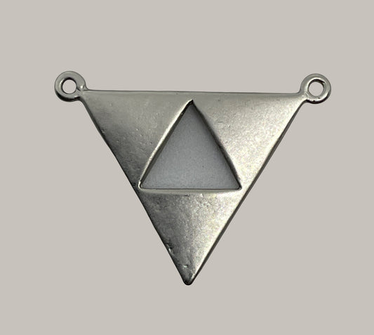 CA-CB-K70SR 2 Loop Open Triangle Satin Rhodium