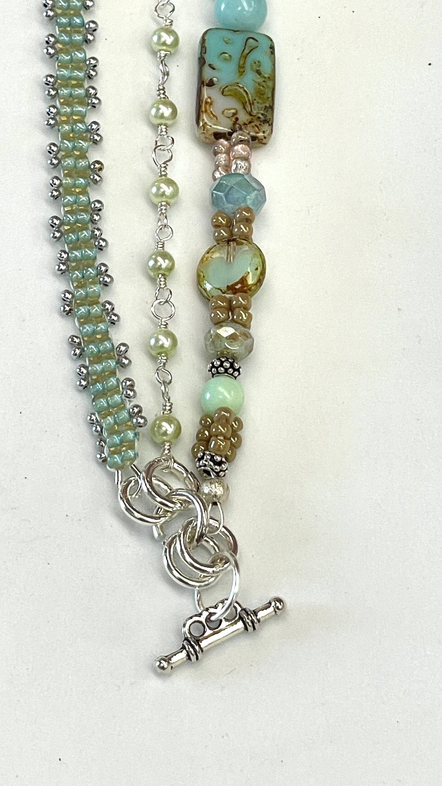 08-29-26 Multi-Strand Bracelet Covers: stringing, wire wrapping and stitching…. Three in one class. Donna 11:00-300pm