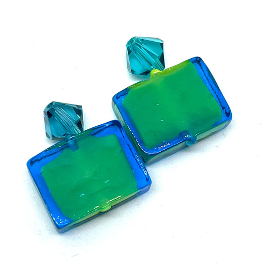 Kit-MURANO9 Murano Earrings Green/Blue