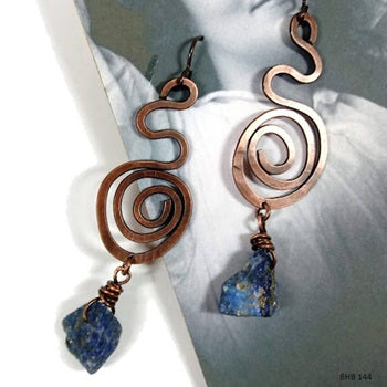 07-02-25 Hammered Copper Squiggly Earrings Make earrings from 12,14 or 16 gauge copper wire. Barbara 1:00-3:30pm