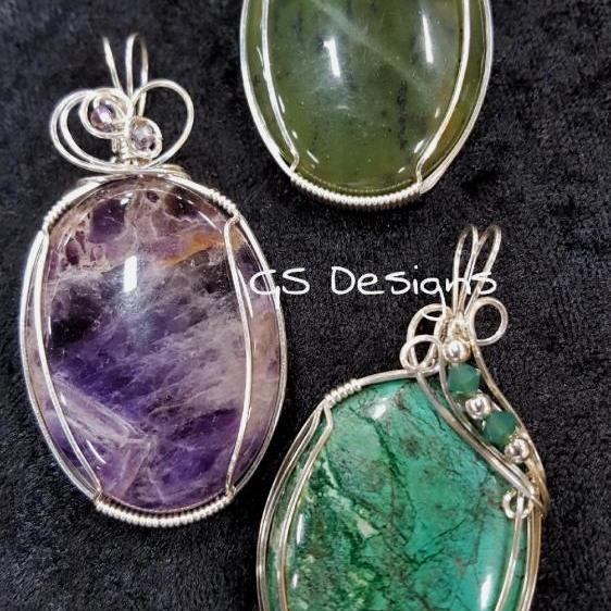 09-13-25 Wire Wrapped Cab This is a beginner class.  Includes Sterling Silver Kit Gina 12:00-3:30pm