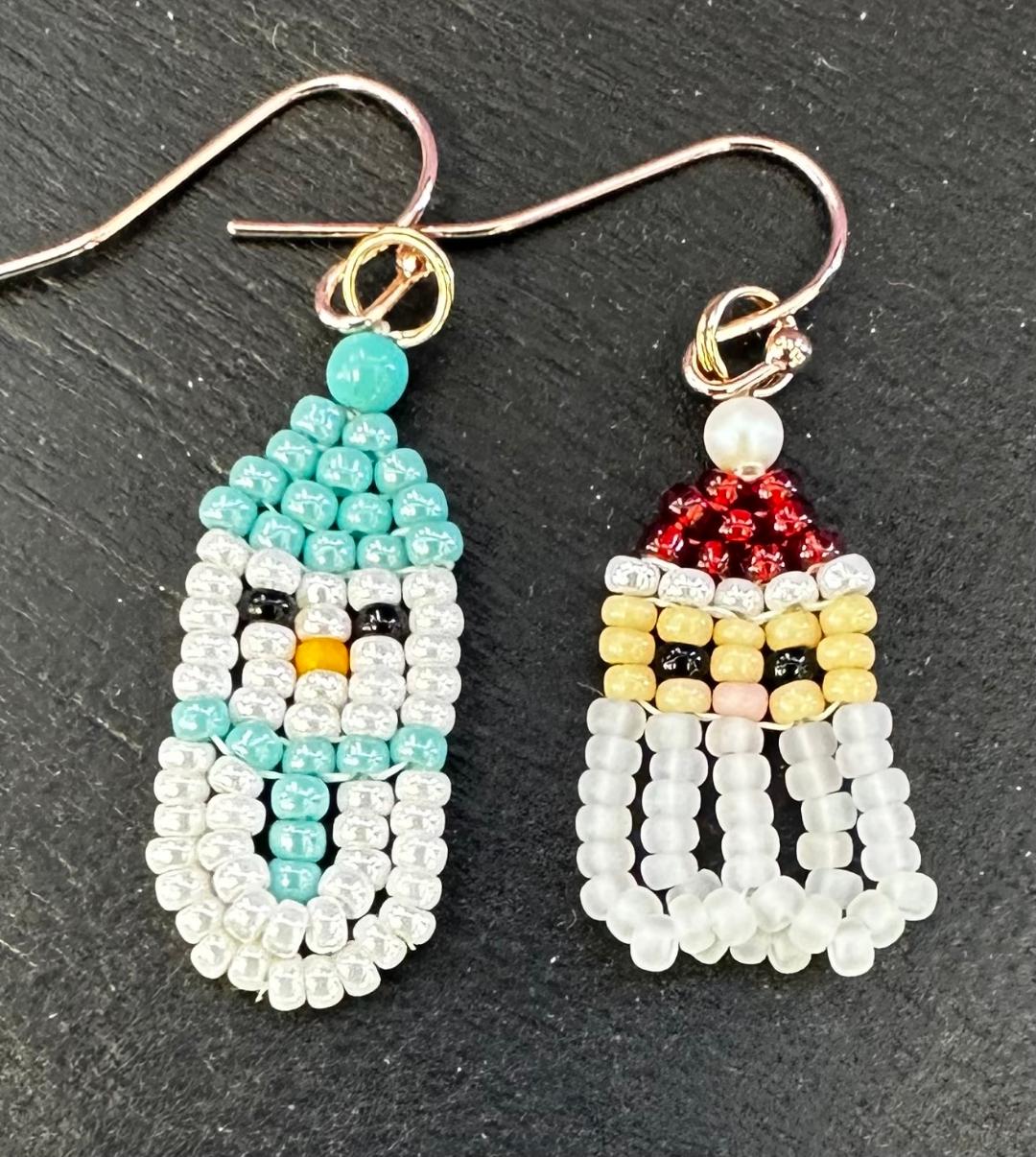 11-18-23 Santa or Snowman Earrings An earring gift from Geri - Kit $5.00 - These are ever so cute! Geri 11:00-12:00