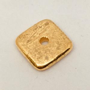 CA-MC-T12-G Flat Square Bead 12x3mm Gold