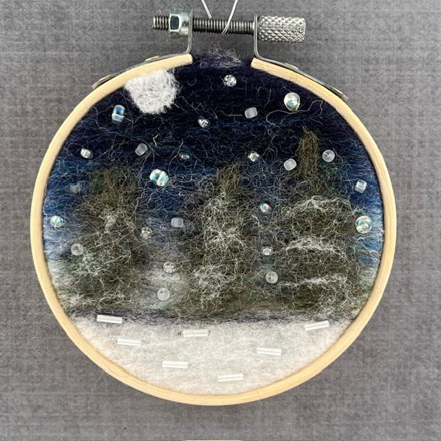 01-20-24 Felted Winter Landscape This felted needle landscape is accentuated with beads. (All supplies included) Marsha 10:30-12:30